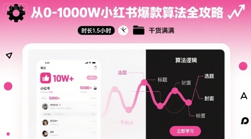 从0-1000W小红书爆款算法全攻略，时长1.5小时，干货满满-创薯资源