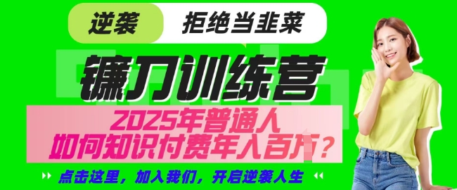 【网创项目终点站-镰刀训练营超级IP合伙人】25年普通人如何通过知识付费实现逆袭【揭秘】-创薯资源