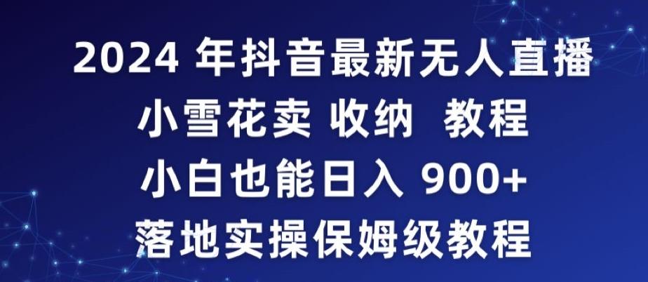 2024年抖音最新无人直播小雪花卖收纳教程，小白也能日入900+落地实操保姆级教程【揭秘】-创薯资源