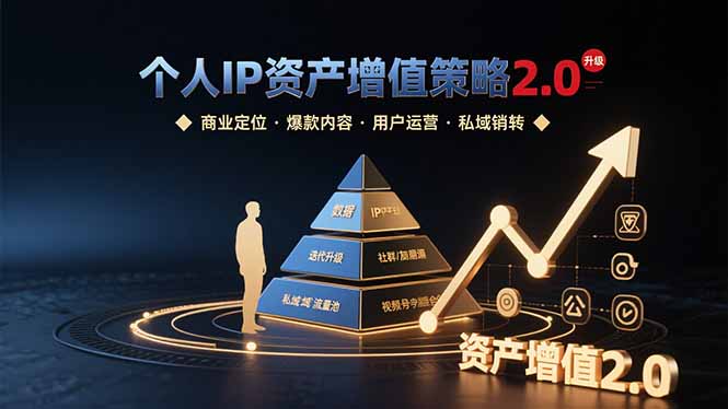 个人IP资产增值策略2.0 拆解商业定位/爆款内容/用户运营/私域销转四大模块-创薯资源