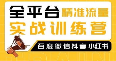 全平台精准流量实战训练营，百度微信抖音小红书SEO引流教程-创薯资源