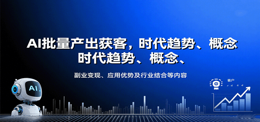 AI批量产出获客，时代趋势、概念、副业变现、应用优势及行业结合等内容-创薯资源