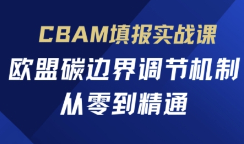 CBAM填报实战课，欧盟碳边界调节机制，从零到精通-创薯资源