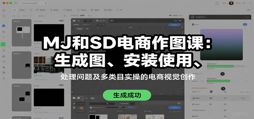MJ和SD电商作图课：生成图、安装使用、处理问题及多类目实操的电商视觉创作-创薯资源