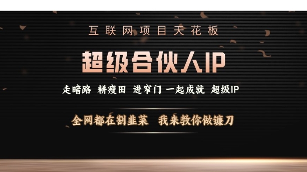 互联网项目天花板，超级合伙人IP，全网都在割韭菜，我来教你做镰刀【仅揭秘】-创薯资源