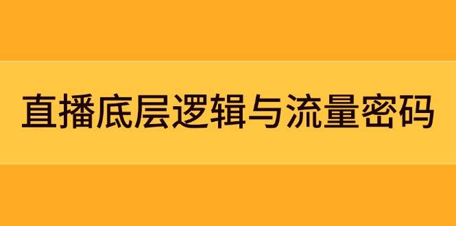 直播底层逻辑与流量密码：定位模型+案例拆解，急速流承接与数据优化全攻略-创薯资源