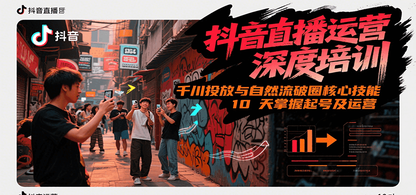 抖音直播运营深度培训，千川投放与自然流核心技能，10天掌握起号及运营(6-7月新课)-创薯资源