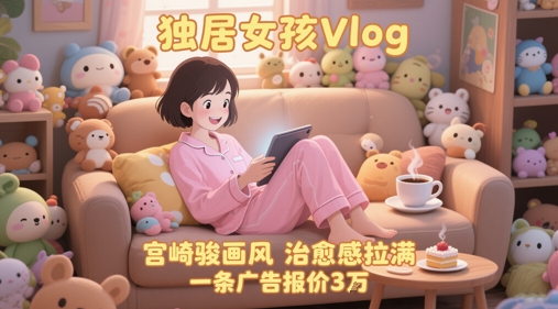 单个账号涨粉71W！用AI制作独居女孩Vlog，宫崎骏画风，治愈感拉满，一条广告报价3W-创薯资源