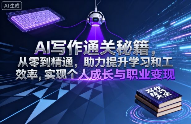 AI写作通关秘籍，从零到精通，助力提升学习和工作效率，实现个人成长与职业变现-创薯资源