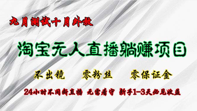 淘宝无人直播最新玩法，九月测试十月外放，不出镜零粉丝零保证金，24小…-创薯资源