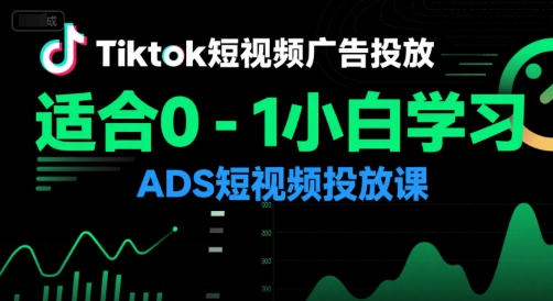 Tiktok短视频广告投放，适合0-1小白学习ADS短视频投放课-创薯资源