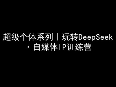 超级个体系列，玩转DeepSeek·自媒体IP训练营，deepseek教程-创薯资源