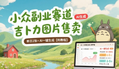 小众副业赛道 吉卜力图片售卖 单日2张+ AI一键生成【附教程】-创薯资源